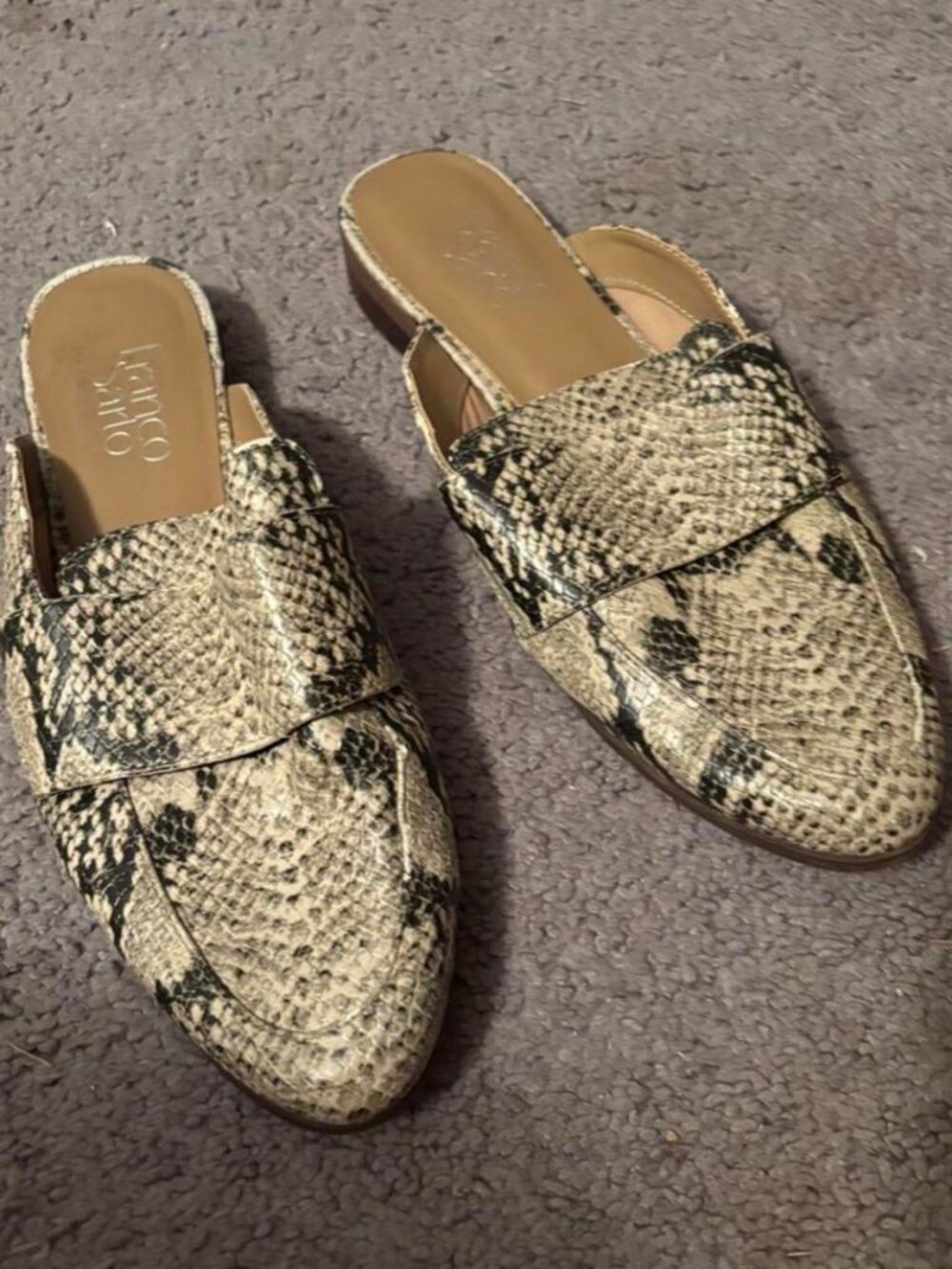 Franco Sarto Women's Black and Cream Loafers